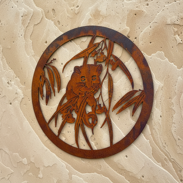 Possum round Metal Wall Art