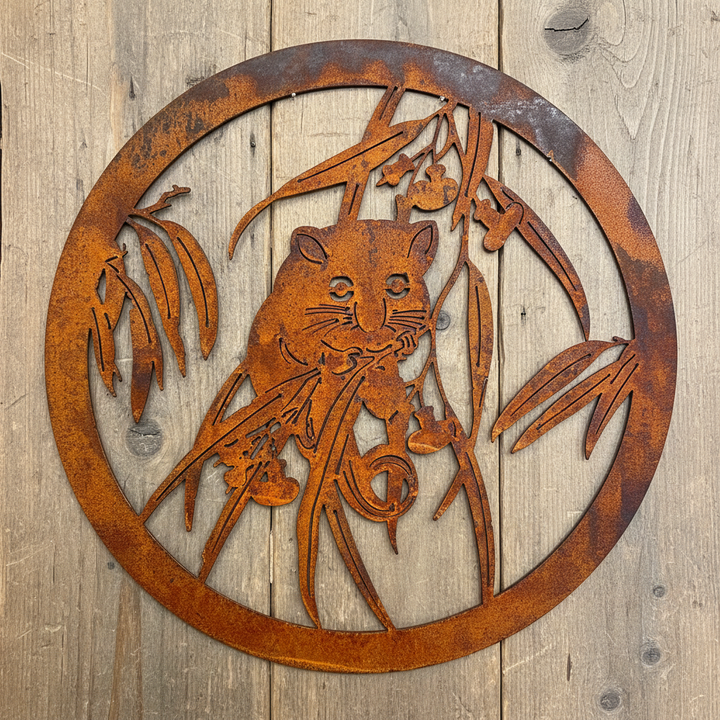 Possum round Metal Wall Art
