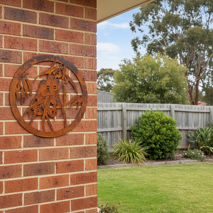 Possum round Metal Wall Art