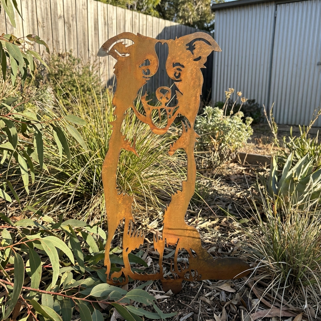 Border Collie Dog Metal Wall Art - Garden Art
