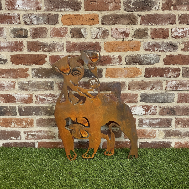Jack Russel Dog Metal Wall Art - Garden Art