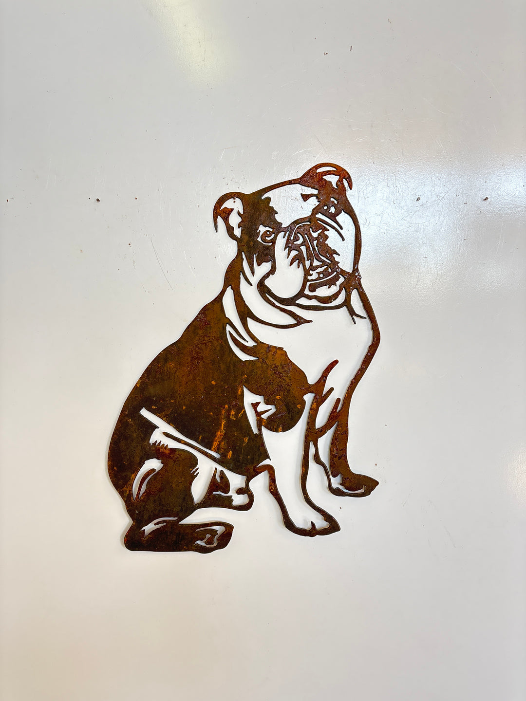 Australian Bulldog Metal Wall Art - Dog Garden Art