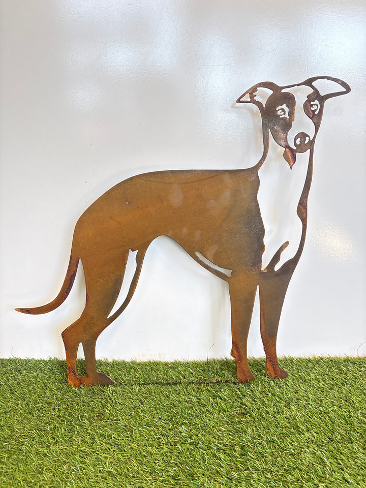 Whippet Dog Metal Wall Art - Garden Art
