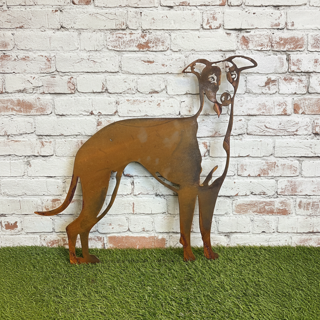 Whippet Dog Metal Wall Art - Garden Art