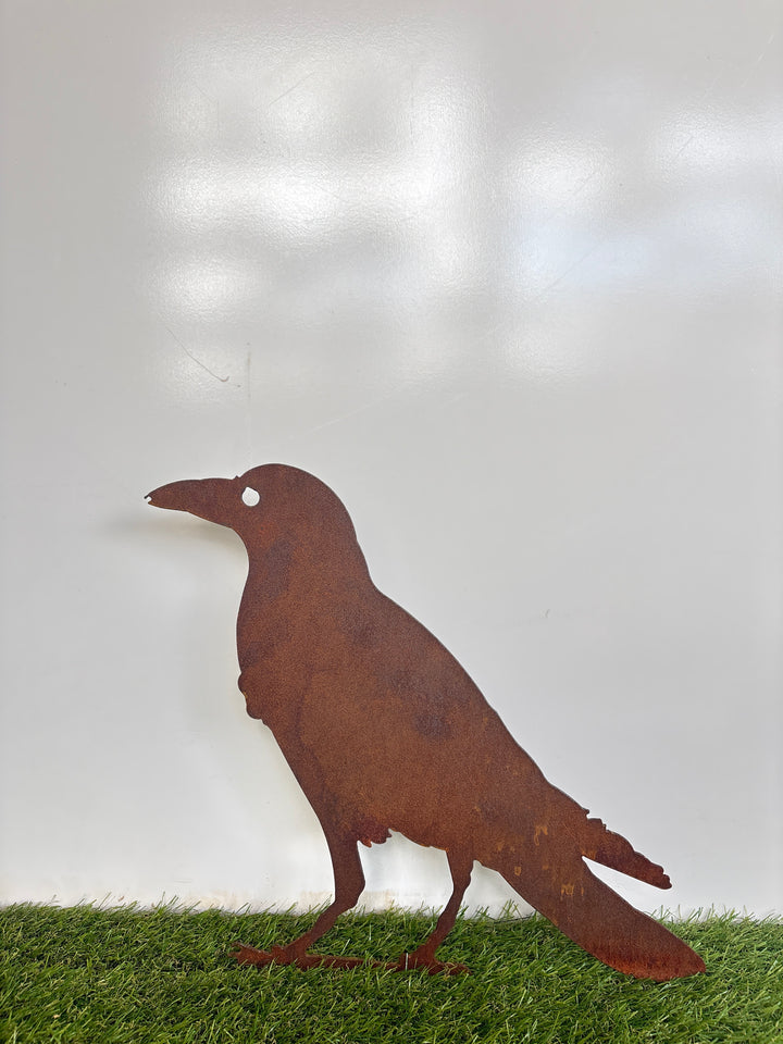 Crow Metal Garden Art Life Sized