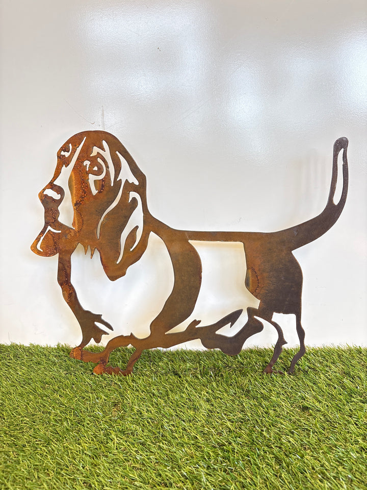 Basset Hound Metal Wall Art - Dog Garden Art