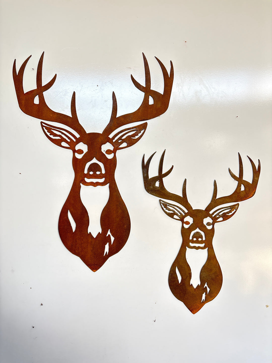 Deer Head Antlers Metal Wall Art