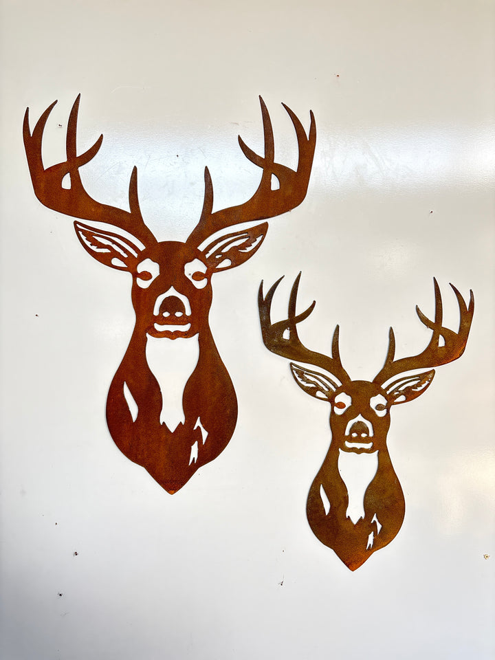 Deer Head Antlers Metal Wall Art
