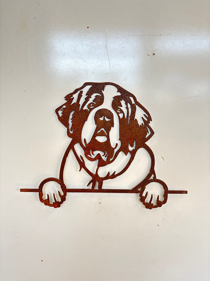 St Bernard - Dog Memorial Plaque - Metal Art