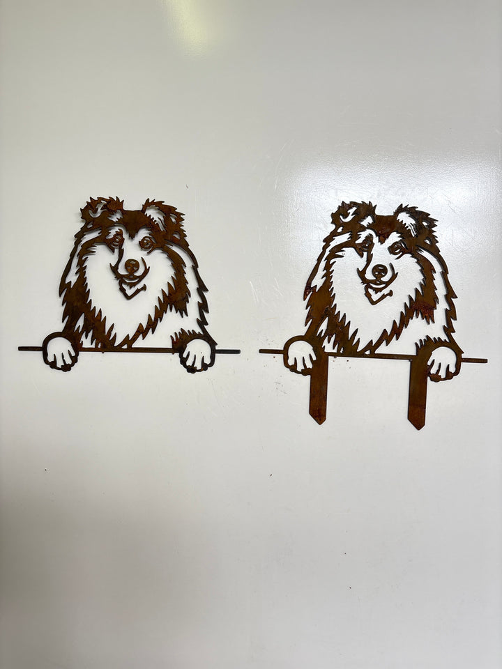 Shetland Sheep Dog - Dog Memorial Plaque - Metal Art