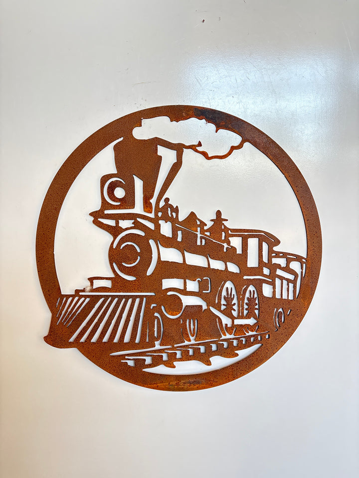 Train in Circle - Metal Wall Art