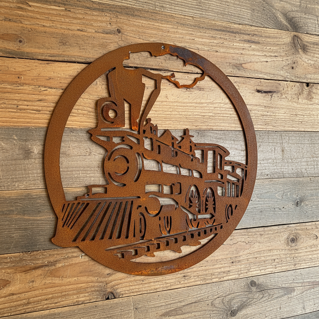 Train in Circle - Metal Wall Art