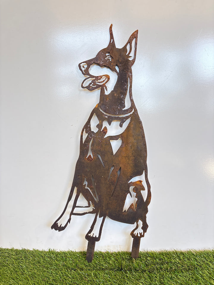 Doberman Dog Metal Wall Art - Garden Art