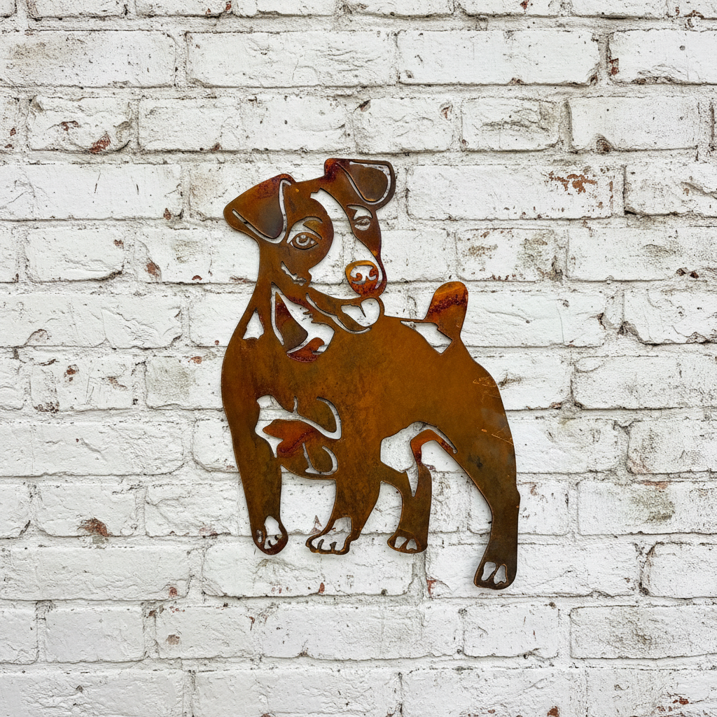 Jack Russel Dog Metal Wall Art - Garden Art