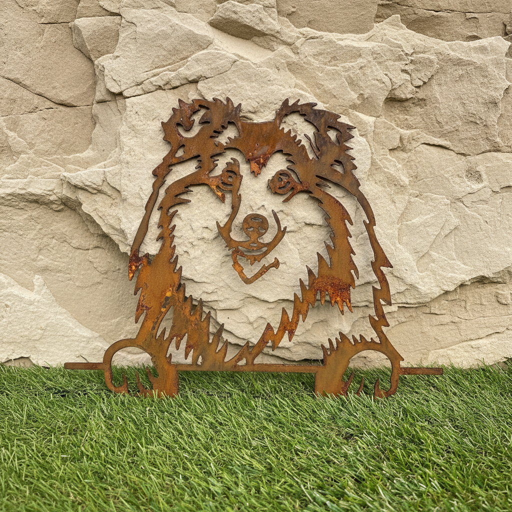 Shetland Sheep Dog - Dog Memorial Plaque - Metal Art