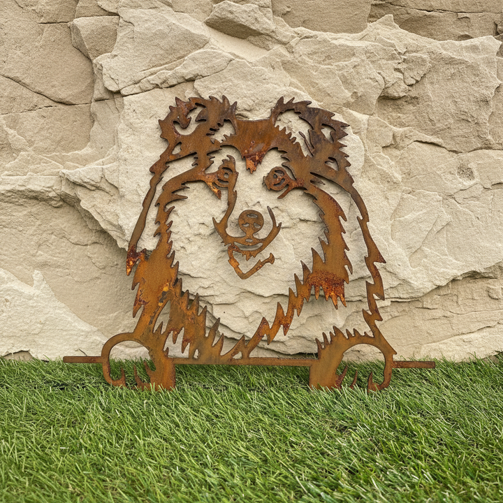 Shetland Sheep Dog - Dog Memorial Plaque - Metal Art