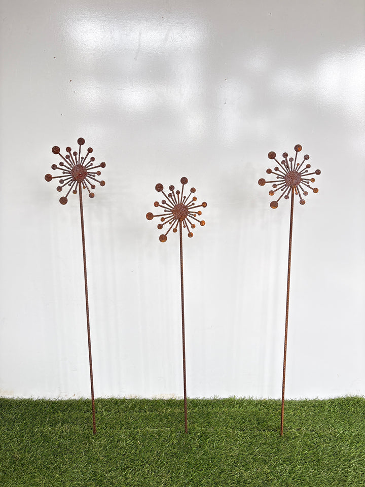 Dandelion Garden Spike Metal Garden Art
