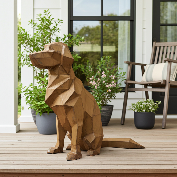 Labrador Dog – Low-Poly Metal Sculpture
