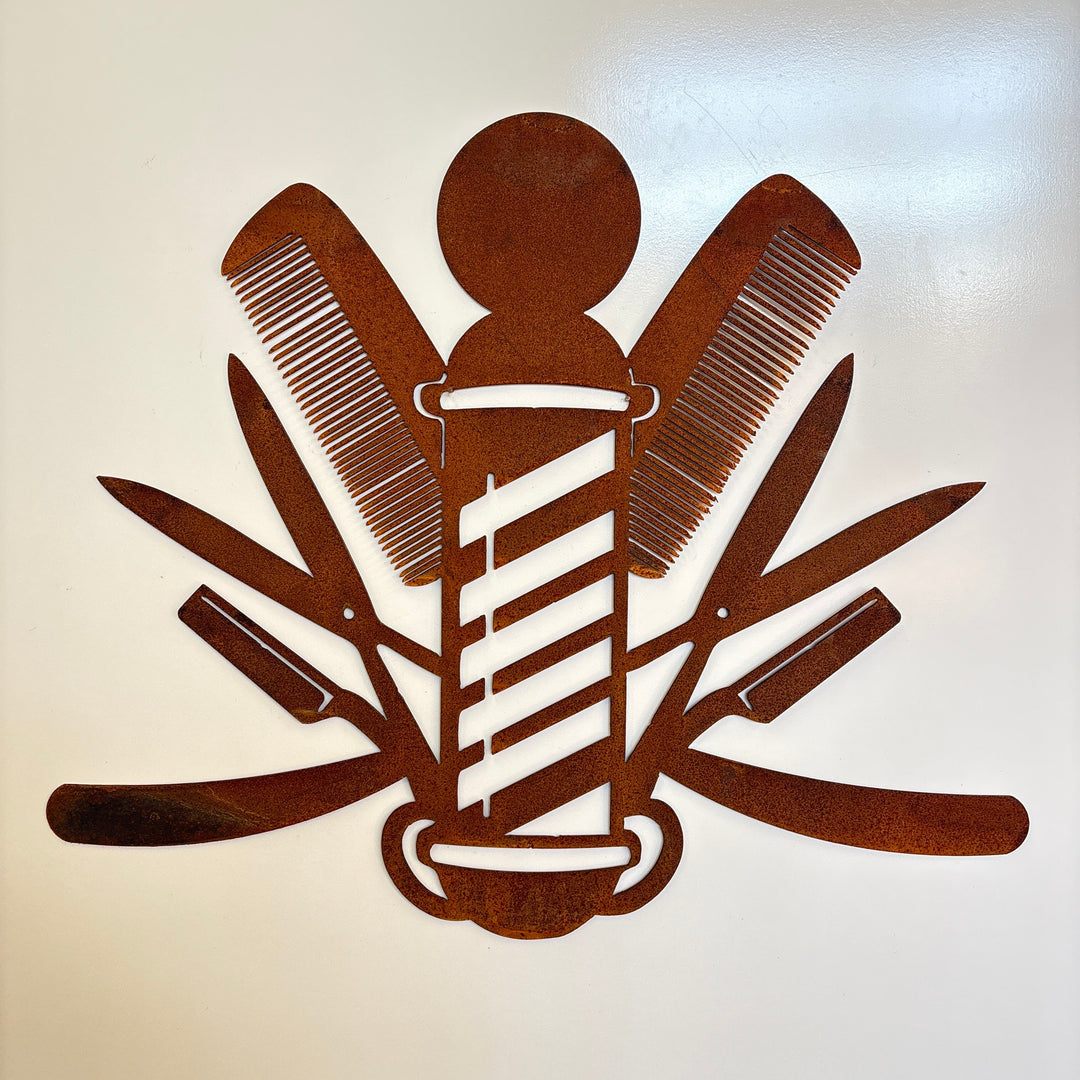 Barber Pole Metal Wall Art