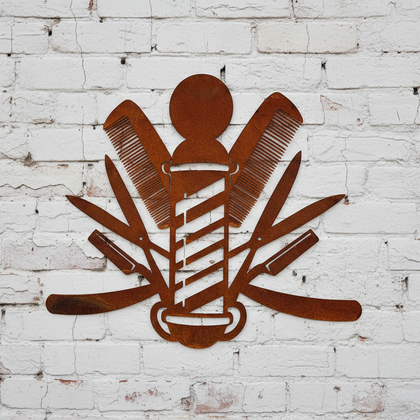 Barber Pole Metal Wall Art