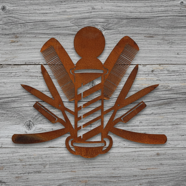 Barber Pole Metal Wall Art