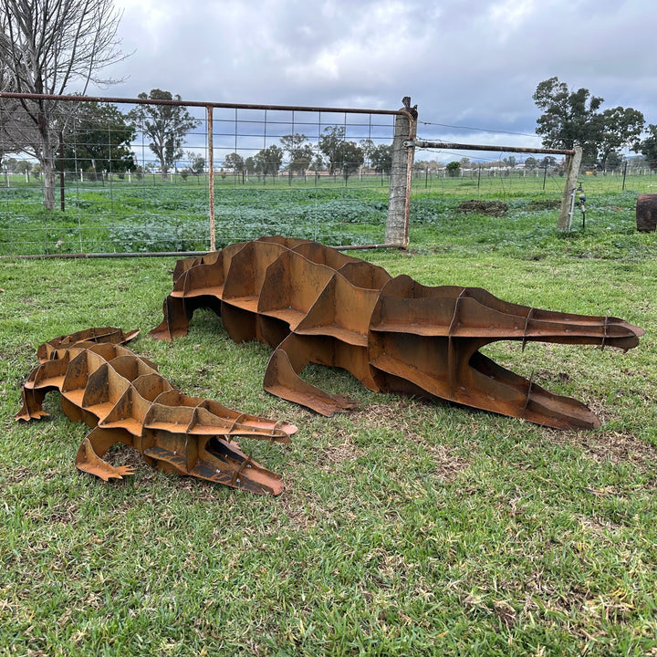 Metal Crocodile Sculpture – Australian Wildlife Garden Art