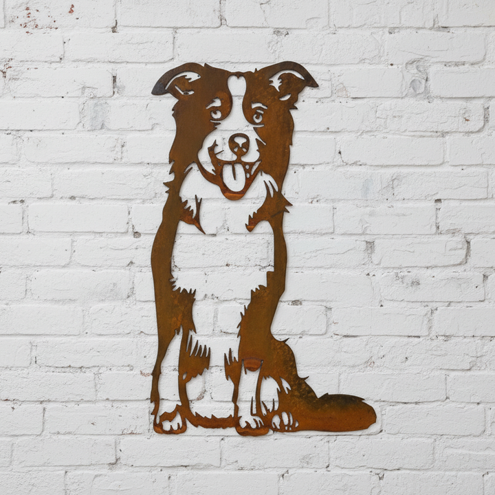 Border Collie Dog Metal Wall Art - Garden Art