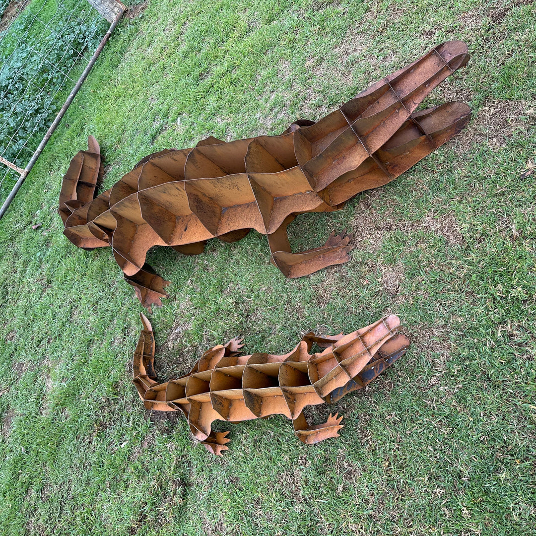 Metal Crocodile Sculpture – Australian Wildlife Garden Art