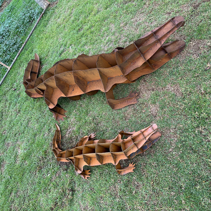 Metal Crocodile Sculpture – Australian Wildlife Garden Art