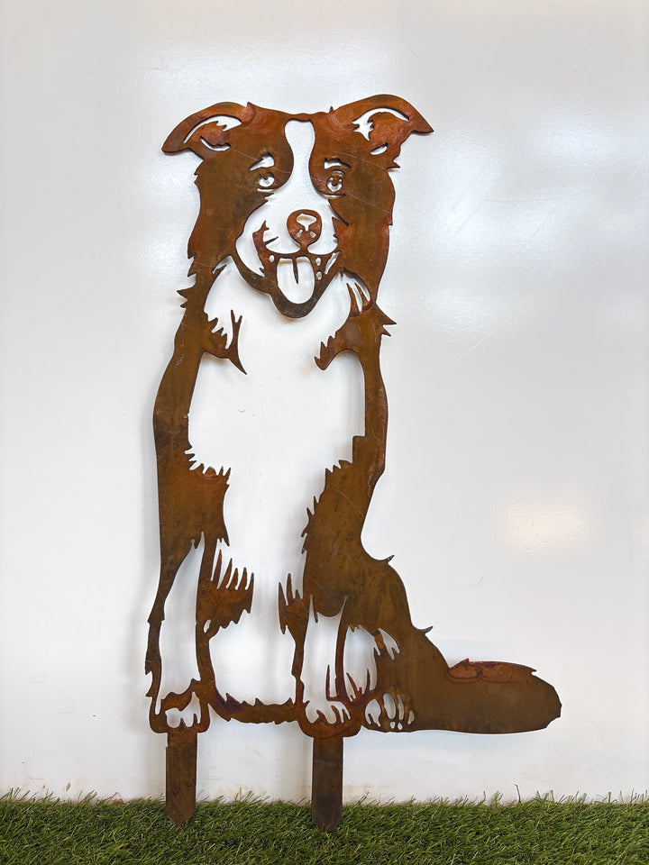 Border Collie Dog Metal Wall Art - Garden Art