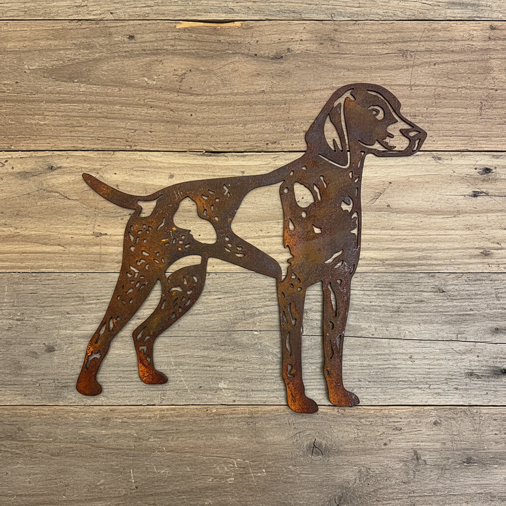 German Short Haired Pointer Gsp Metal Wall Art - Dog Garden Art