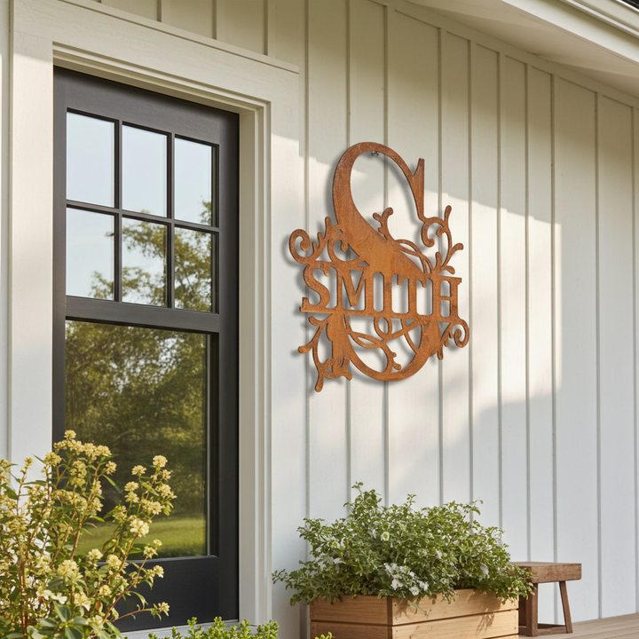 Split Letter Monograms Personalised Metal Sign
