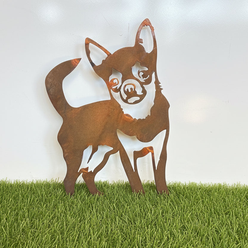 Chihuahua Dog Metal Wall Art - Garden Art