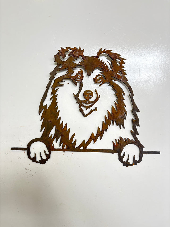 Shetland Sheep Dog - Dog Memorial Plaque - Metal Art