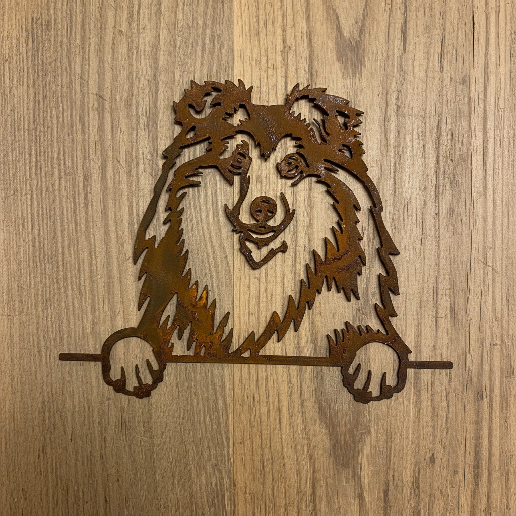 Shetland Sheep Dog - Dog Memorial Plaque - Metal Art