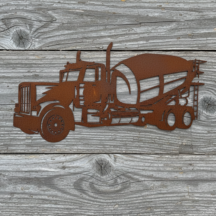 Cement Truck Concrete Metal Wall Art
