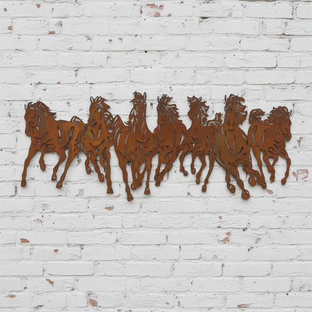 7 Horses - Metal Wall Art