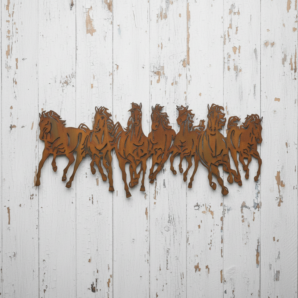 7 Horses - Metal Wall Art