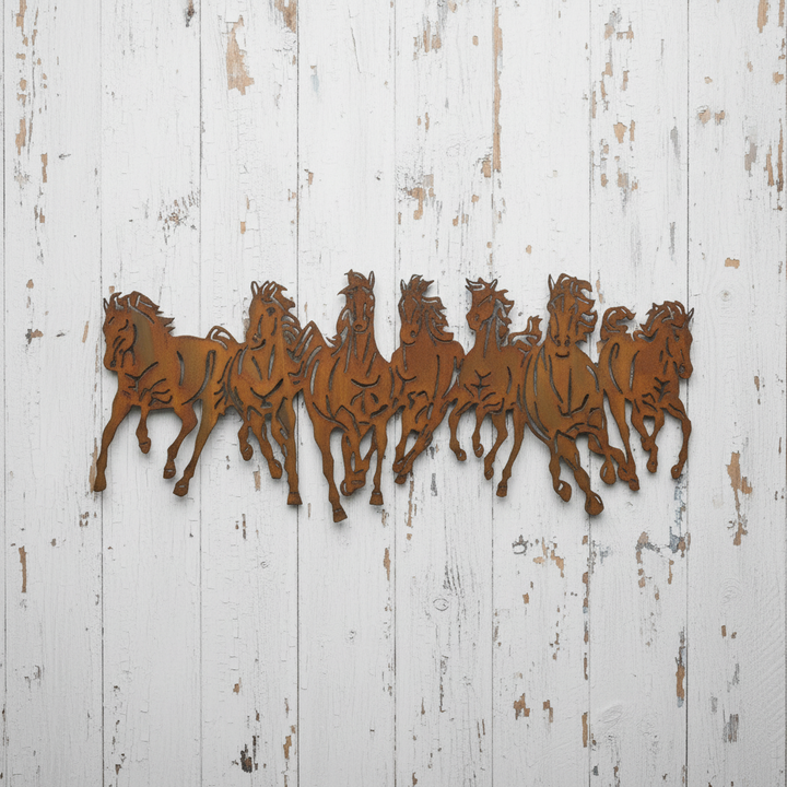 7 Horses - Metal Wall Art