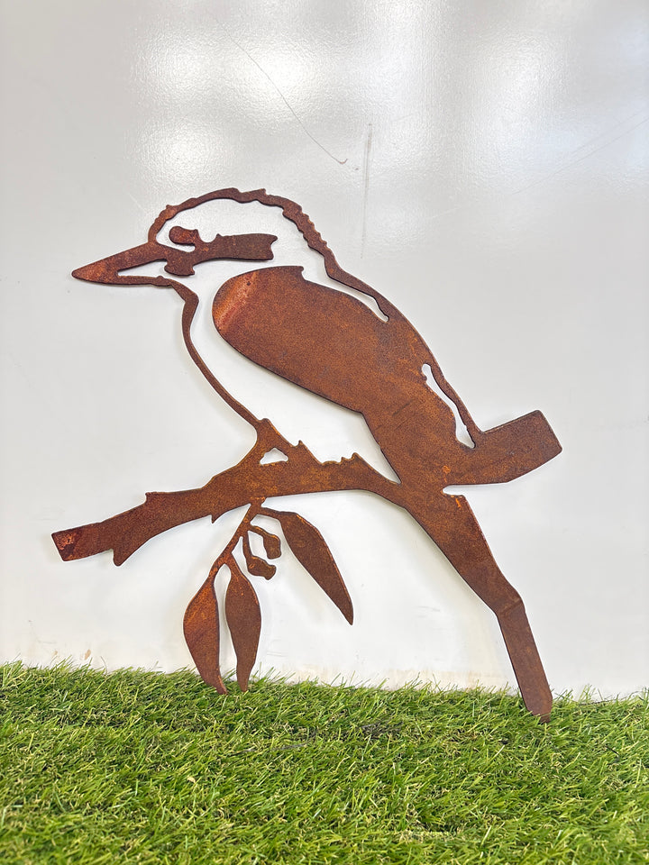 Kookaburra on branch Metal Garden Art