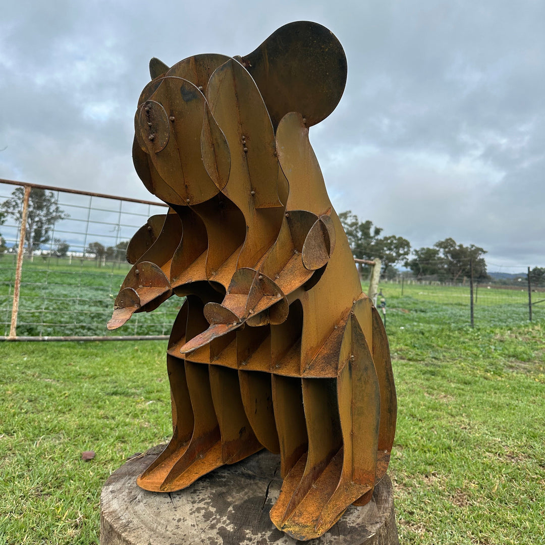 Metal Koala Sculpture – Australian Native Wildlife Garden Art