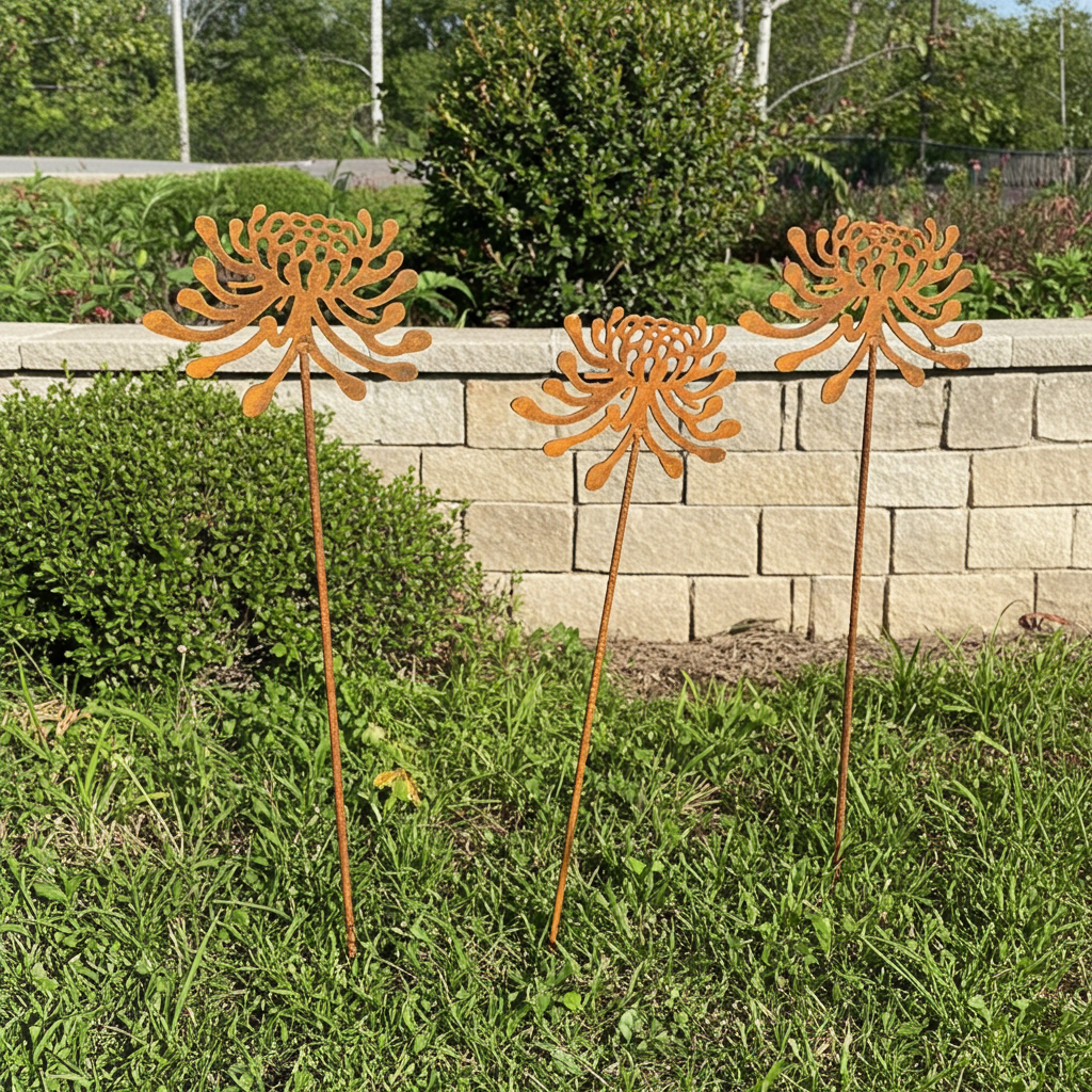 Waratah flower metal garden spike small
