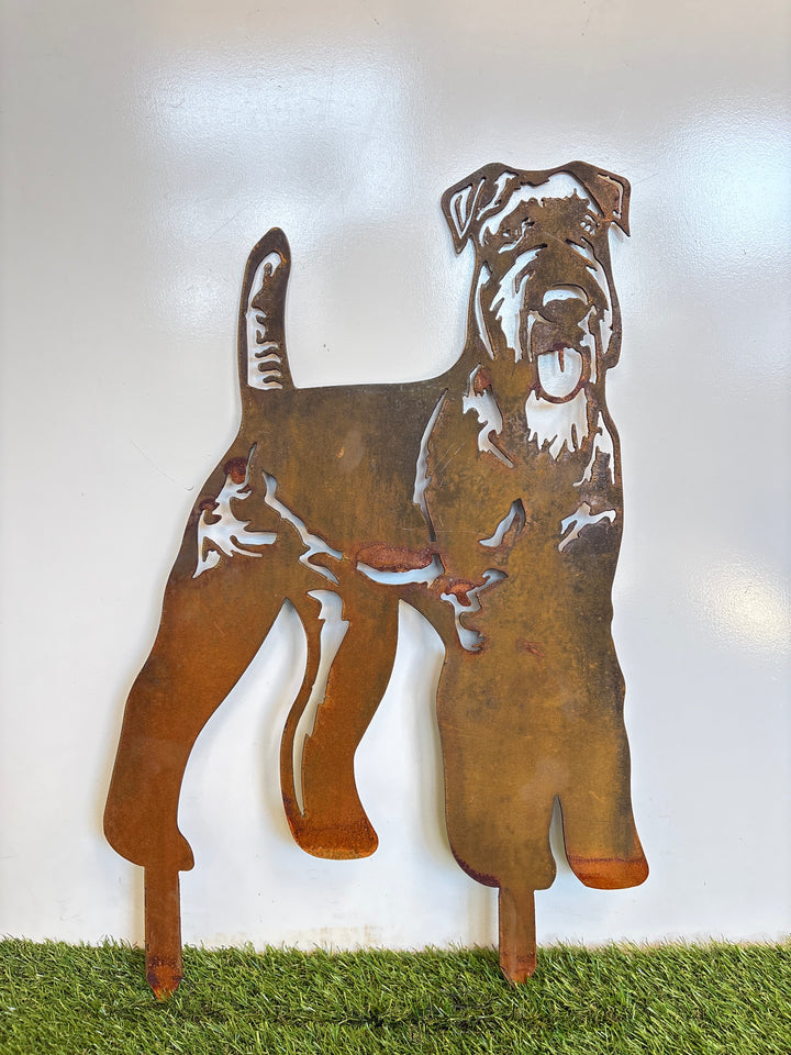 Airedale Terrier Metal Wall Art - Dog Garden Art