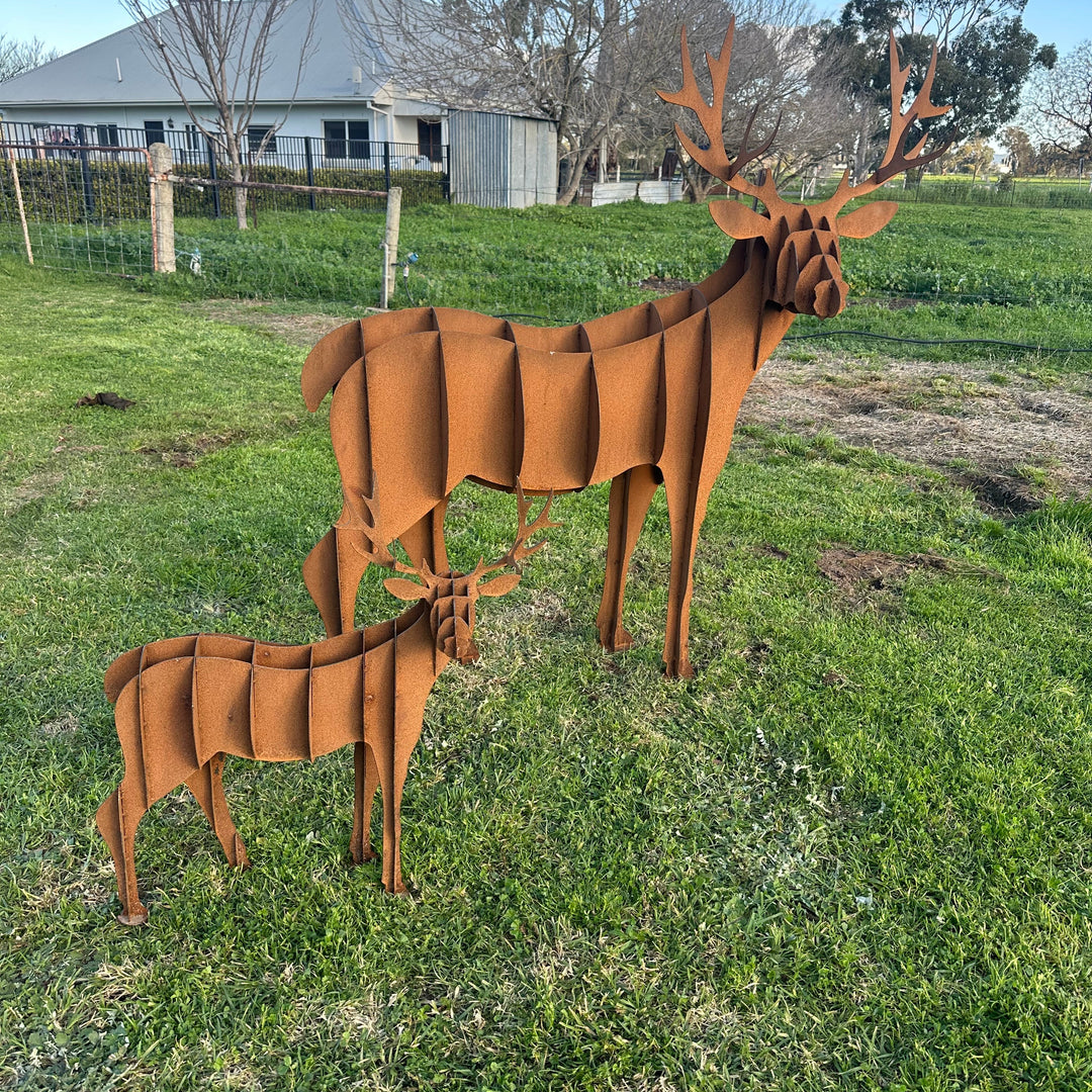 Metal Deer Sculpture – Rustic Garden &amp; Property Art