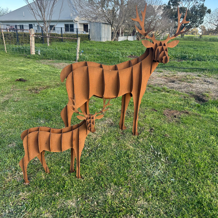 Metal Deer Sculpture – Rustic Garden &amp; Property Art