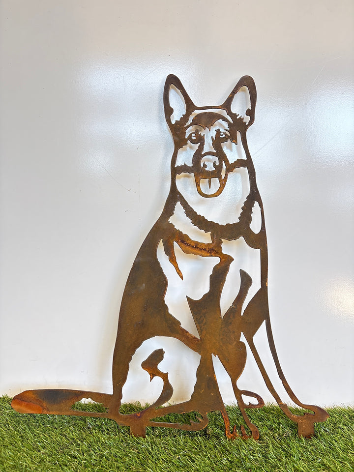 German Shepherd Dog Metal Wall Art - Garden Art