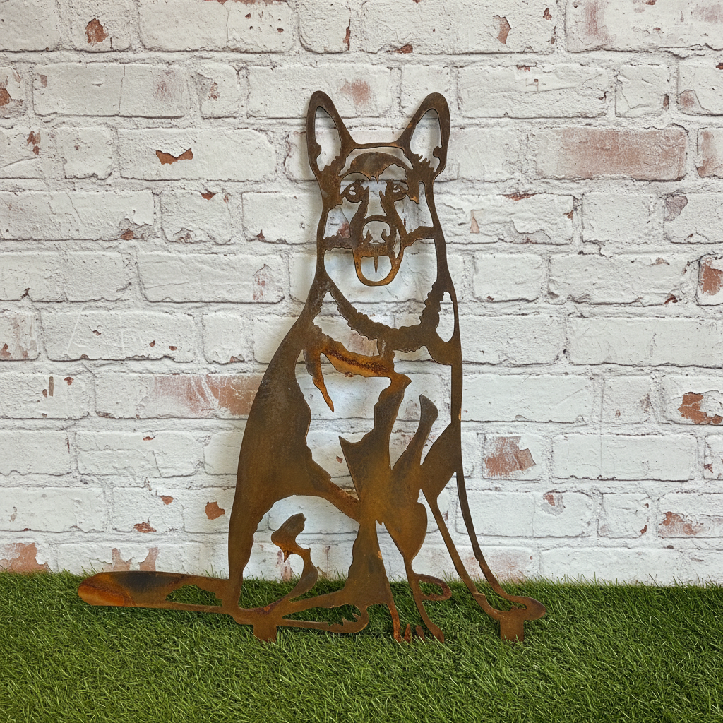 German Shepherd Dog Metal Wall Art - Garden Art