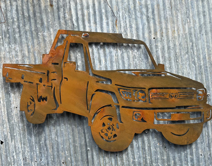 79 Series Toyota Land Cruiser Ute Metal Wall Art-Old n Dazed