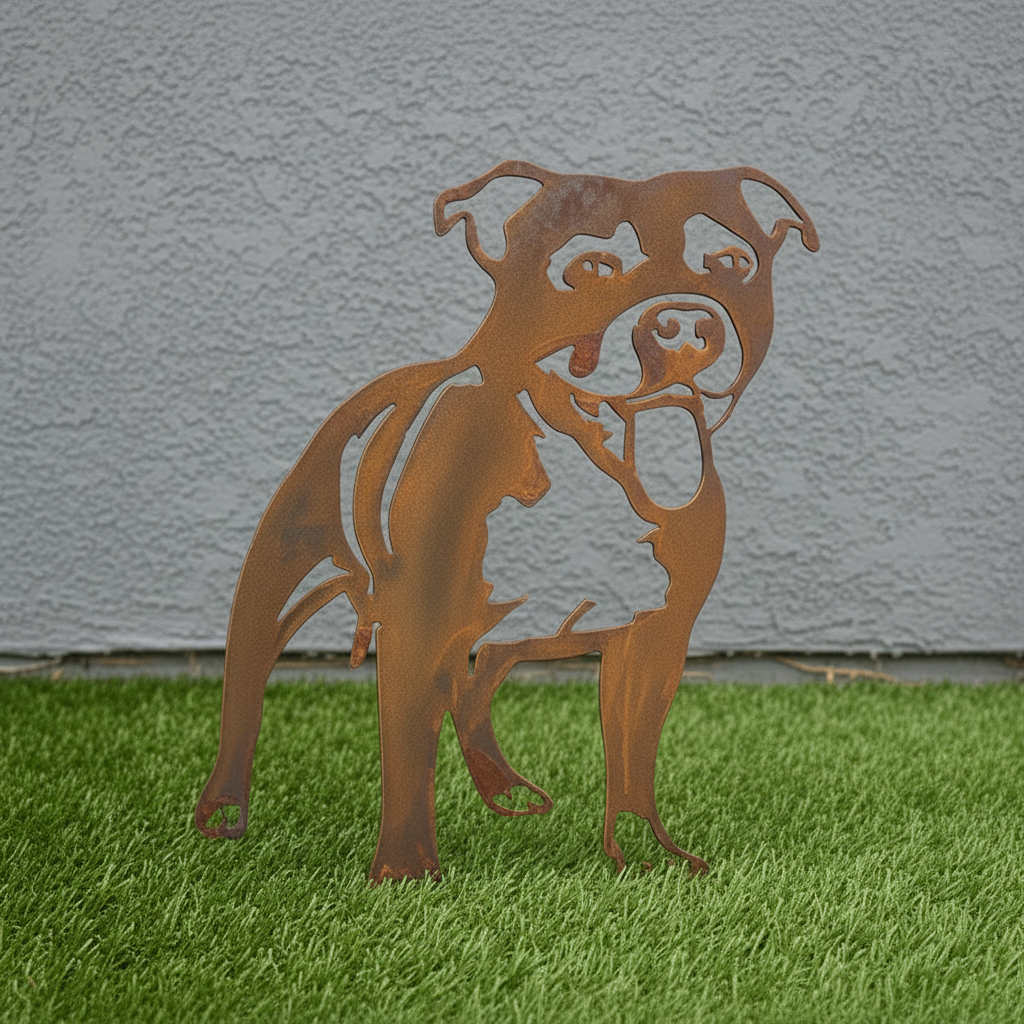 Staffy Dog - Staffordshire Bull Terrier Metal Wall Art - Garden Ornament