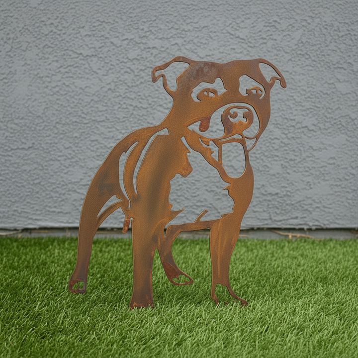 Staffy Dog - Staffordshire Bull Terrier Metal Wall Art - Garden Ornament